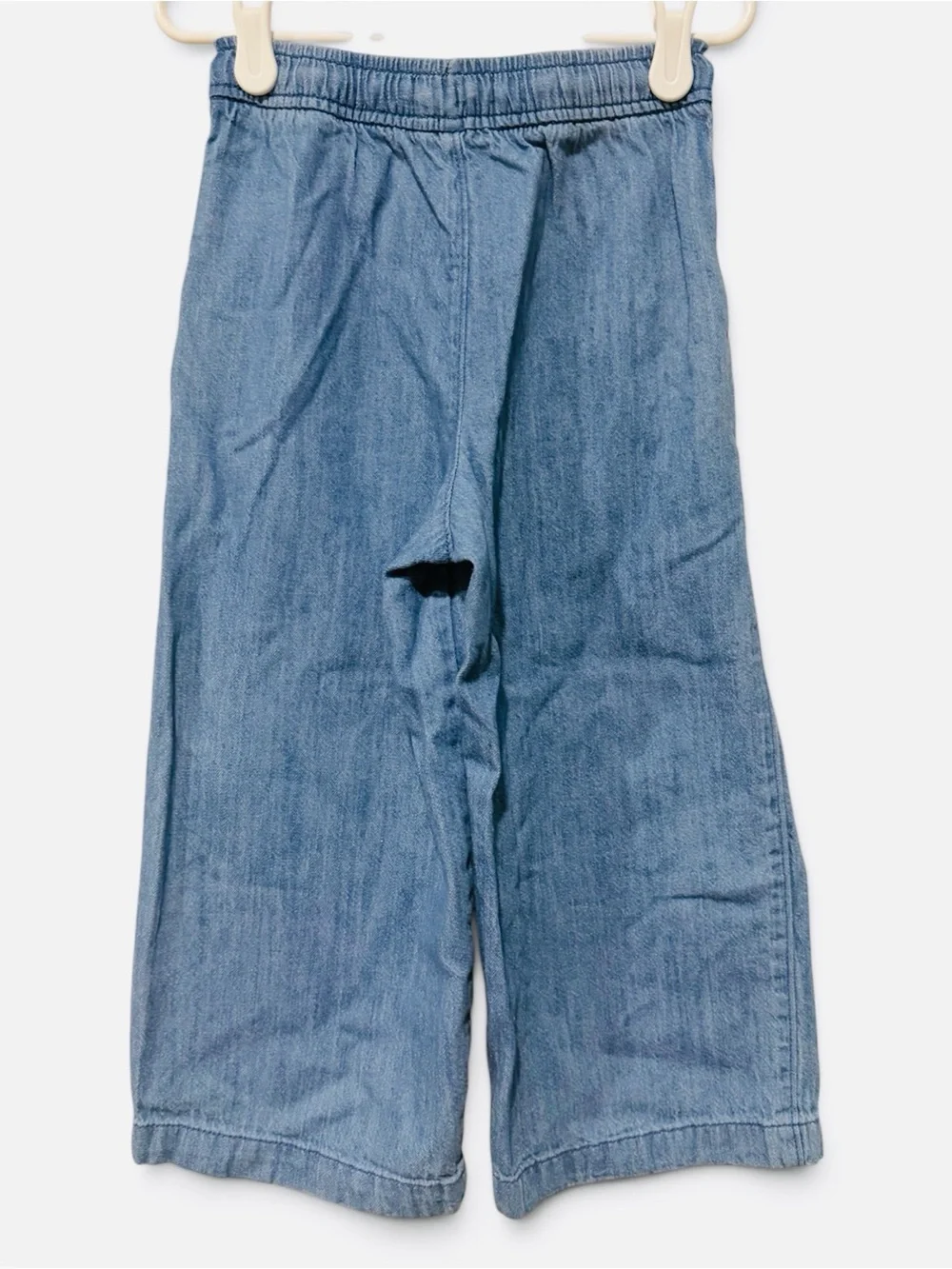 Girls Wide-Leg Denim Pull On Pants